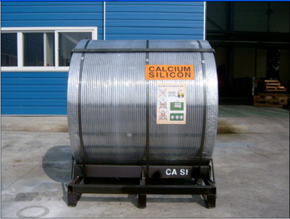 Fabricación de acero 13mm alambre de núcleo aleación de CaFe calcio silicio alambre de núcleo 4